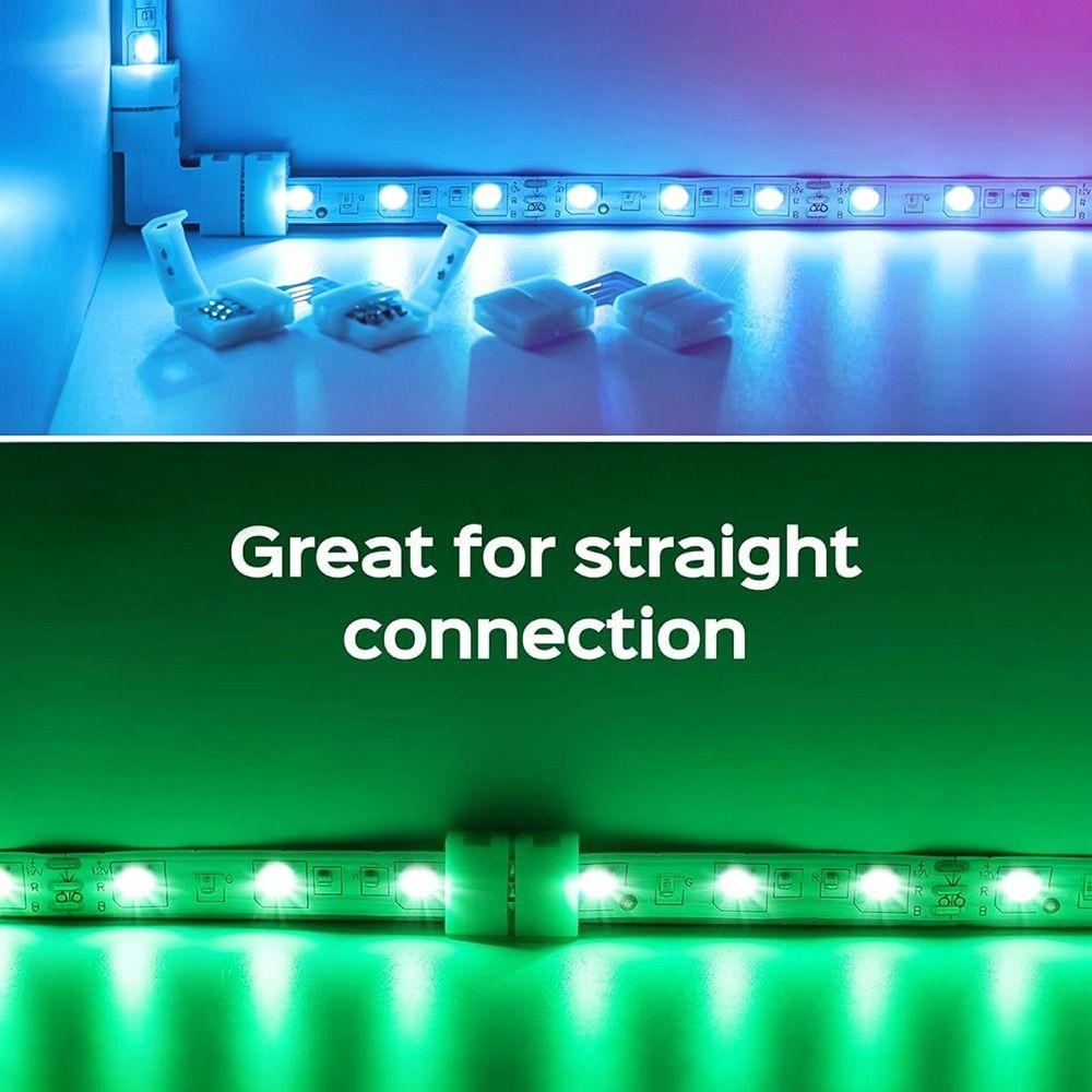 30pcs 3535/2835 LED Strip Connectors 8mm/10mm 4 Pin Connectors L Shape Connectors LED Strip Lights