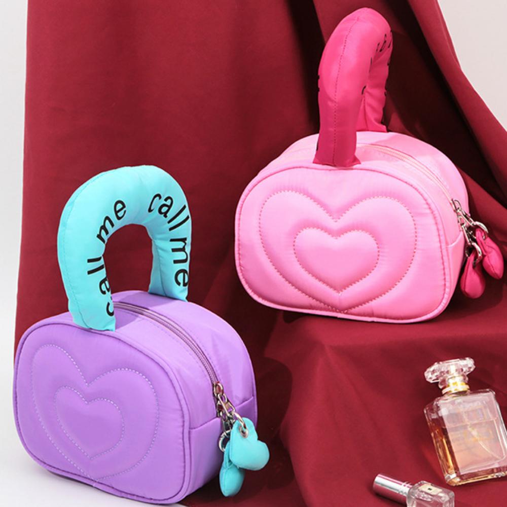 2024 New Creative Travel Toiletry Bag Portable Storage Bag with Contrasting Letters Large Capacity Love Niche Cosmetic Bag