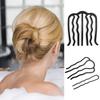 Black Metal Hair Fork Clip Women Hair Pin Combs Messy Bun Hairpin Clip Side Combs Updo Sticks Hair Styling Tool