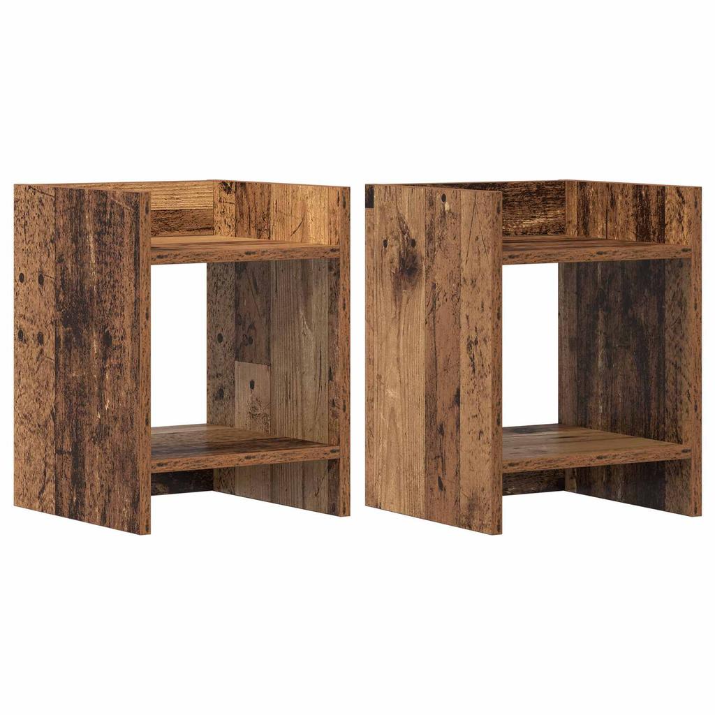 Plant Stand 2 Pcs Reclaimed Wood Look 30 X 30 X 40 Cm Engineered Wood