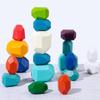 Colored Wooden Stacking Stones Balance Game - Children's Early Education Puzzle Toys