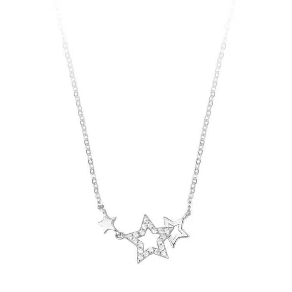 Silver Clavicle Chain Inlaid Zircon Choker Necklaces Clavicle Necklace  Women Jewelry серебряный