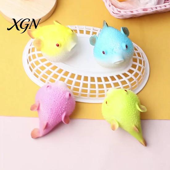 Slow Rebound Toy Flour Pufferfish Stress Ball Squeeze Relief Mini Realistic Puffer Sensory Home Office Worker Decompression