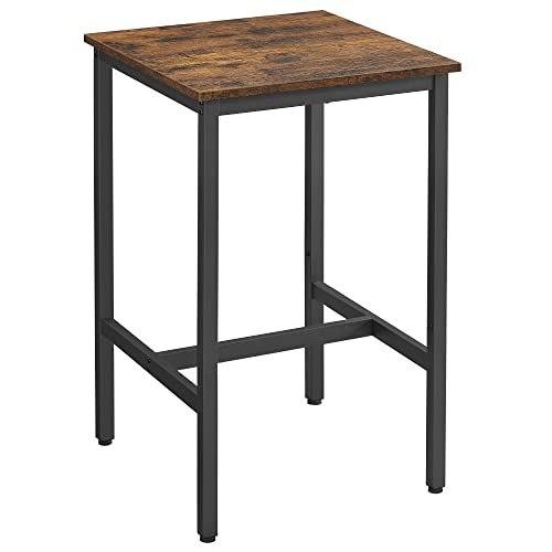 Breakfast Bar, Tall Square Bar Table, Durable Steel Frame, 60 X 60 X 90 Cm, Easy Assembly, For Kitchen Living Room, Dining Room