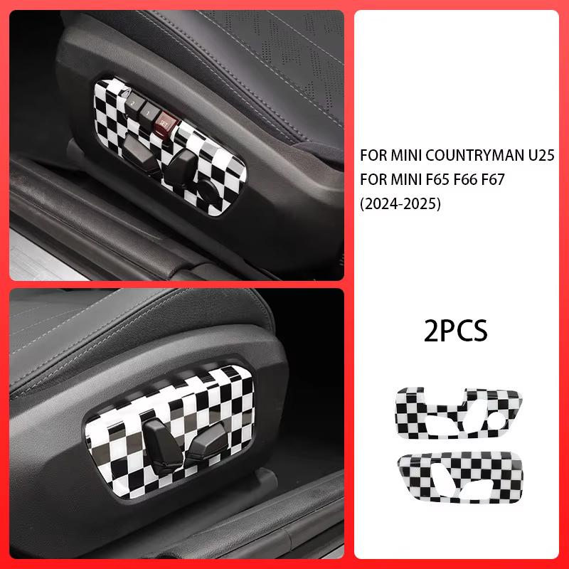 Car Seat Adjustment Button Panel Frame Trim Decoration Sticker Interior Accessories For Mini U25 Countryman Cooper S F65 F66 F67