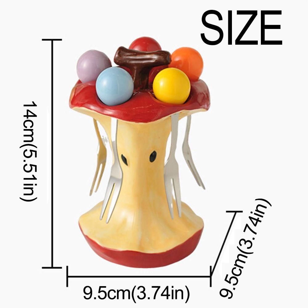 Portable Dessert Fork with Holder Creative Fruit Fork with Storage Jar  Household