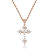European and American Retro Zircon Cross Pendant Necklace