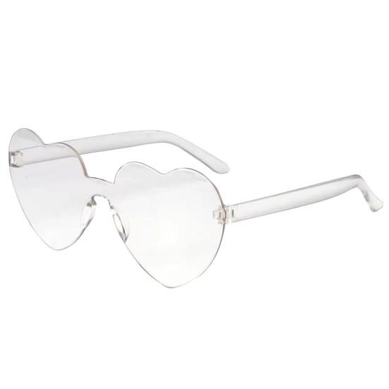 Lady Sunglasses Eye Protection Solid Color Cute Heart Shape Transparent Outdoor Sunglasses for Travel