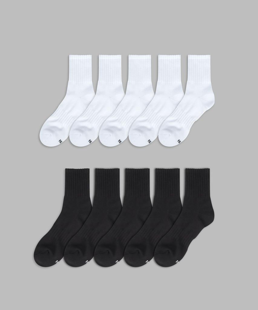 Ilogongchil [10Pack] Light Athletic Embossed Half Socks _Snow White/Black