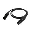 Wangluan Microphone Cable 3-Pin Male Female Balanced Audio Cable 50cm 1m 2m 3m 5m 10m Black