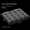 12-Compartment Transparent Storage Box for Nail Art Accessories, Beads, and Electronics
