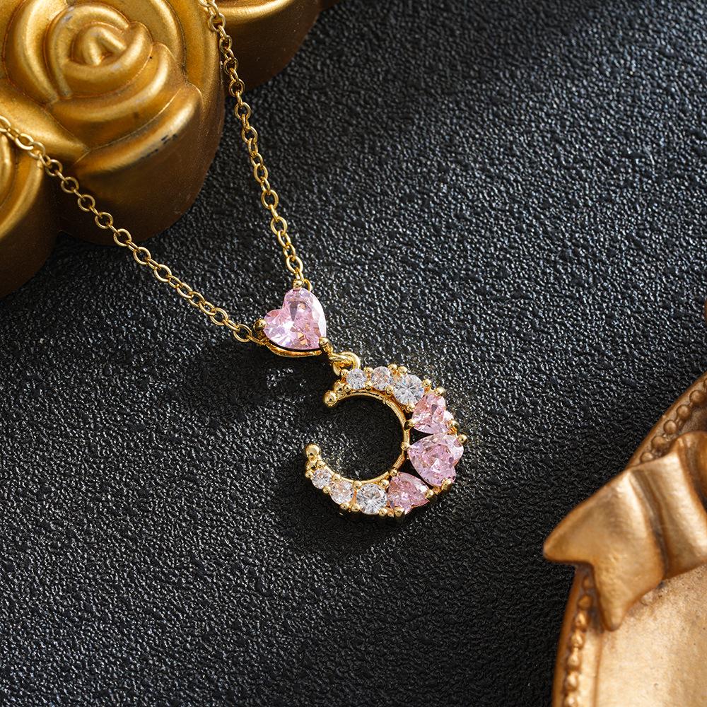 Korean Style Star Moon Diamond Clavicle Necklace - Trendy Women's Jewelry