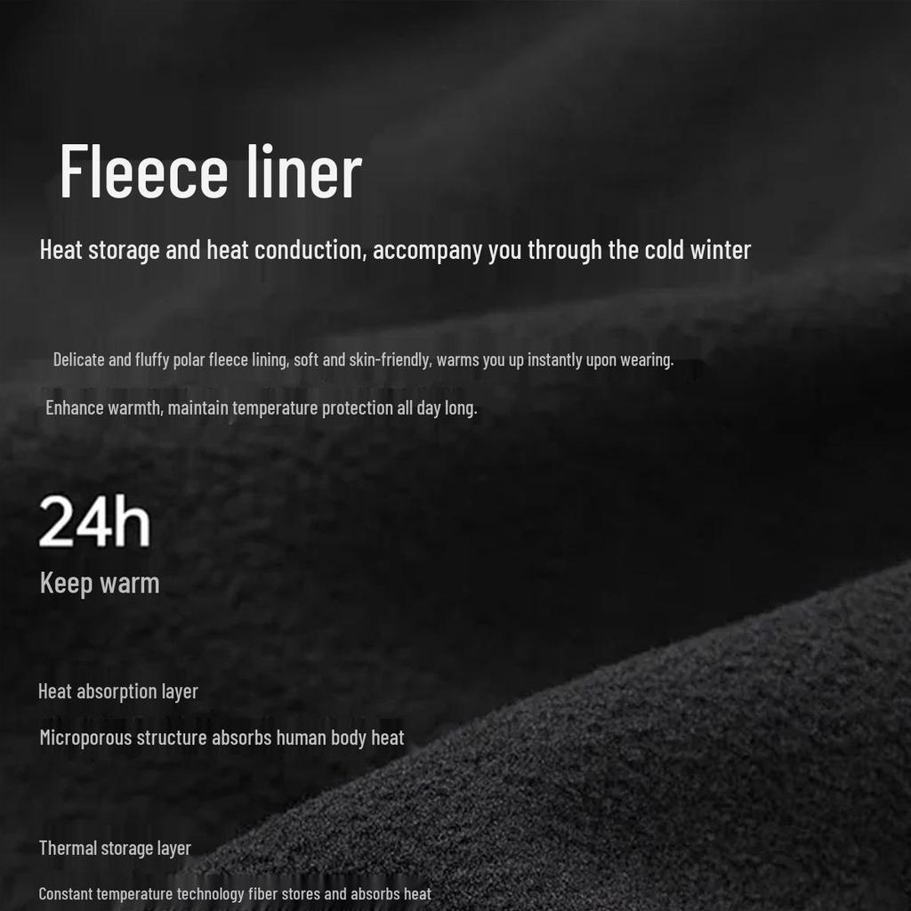 Men's Quick-Dry Fleece-Lined Base Layer for Outdoor Sports, Hiking, Mountaineering, Skiing, and Fitness