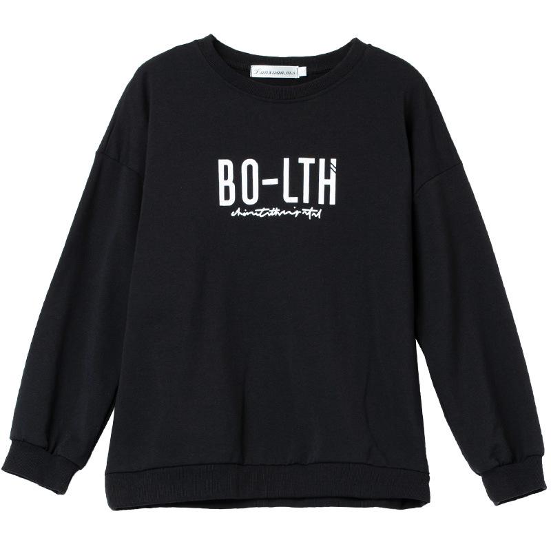 2025 New Plus Size Women's Pure Cotton Hoodie - Loose, Round Neck Korean Style for Spring & Autumn