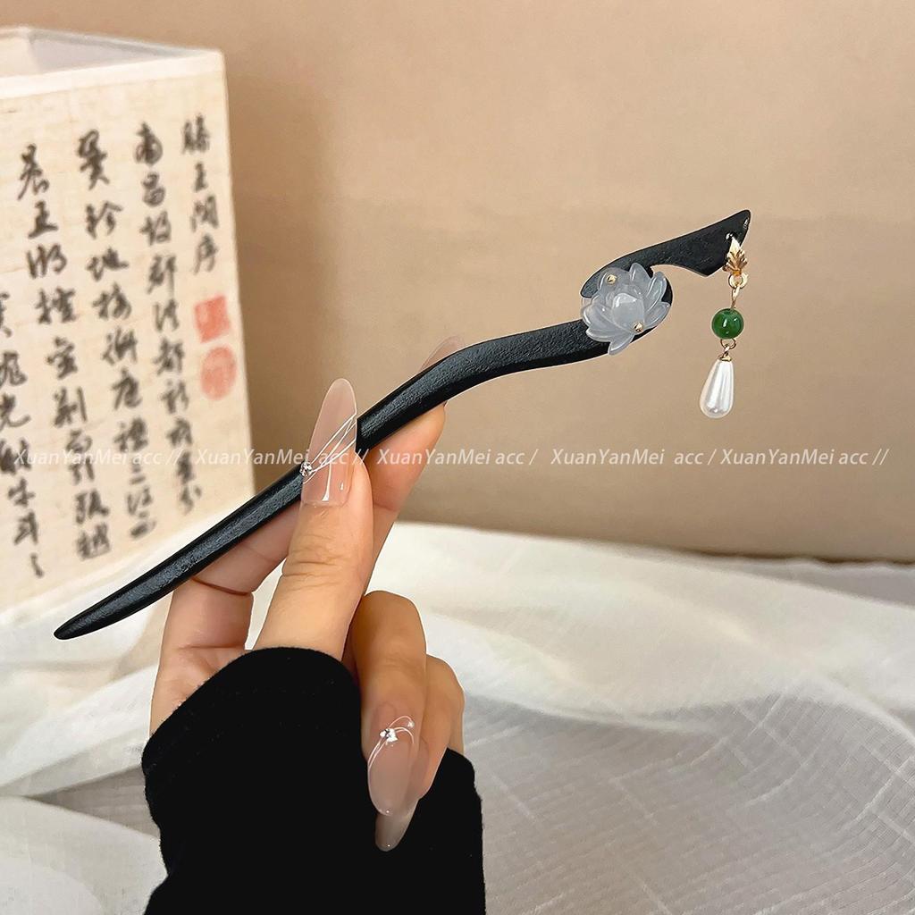 2026 Retro Tassel Wood Hairpin for Hanfu & Qipao