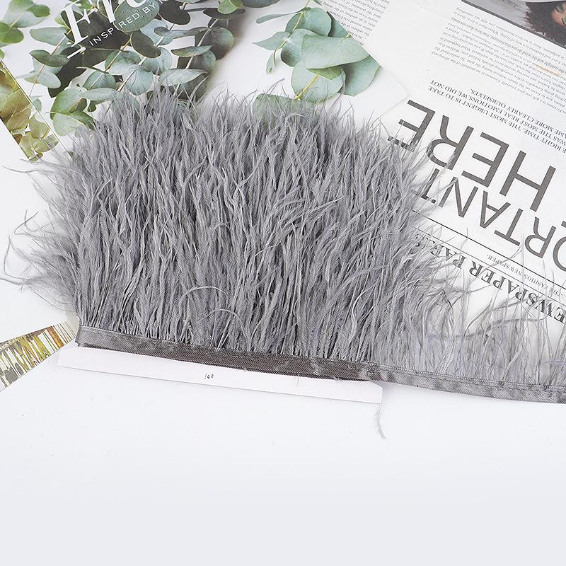8-10Cm Ostrich Feather Wedding Dress Diy Performance Clothing Accessories Feather Tassel Including Webbing