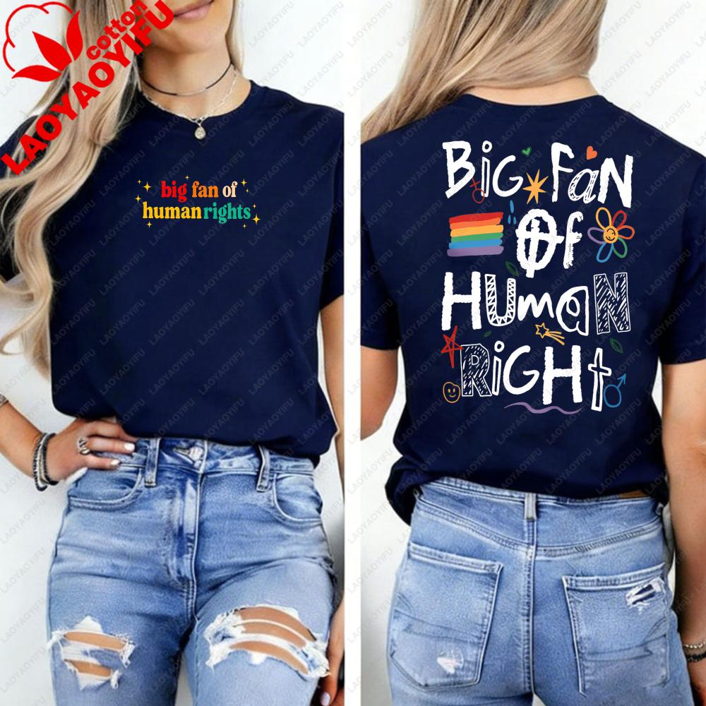 Big Fan of HuUnisex Rights Social Justice Tshirt Support Immigrant Tee Cute Equality Pro Democracy Shirt Unisex Clothing Goth Tops