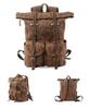 Waterproof Waxed Canvas Travel Backpack with Color-block Design for Men and Women, Fits Laptops
