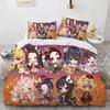 Anime Demon Slayer Bedding Sets Hot Kamado Nezuko  Duvet Cover Set for Teens Girls Cartoon Twin Single Full Bed Linen For Gift