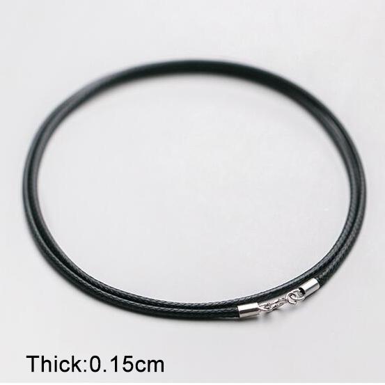 PONYKISS Real  Sterling Silver Black Leather Rope Choker Necklace For Women Classic Fine  Minimalist Bijoux