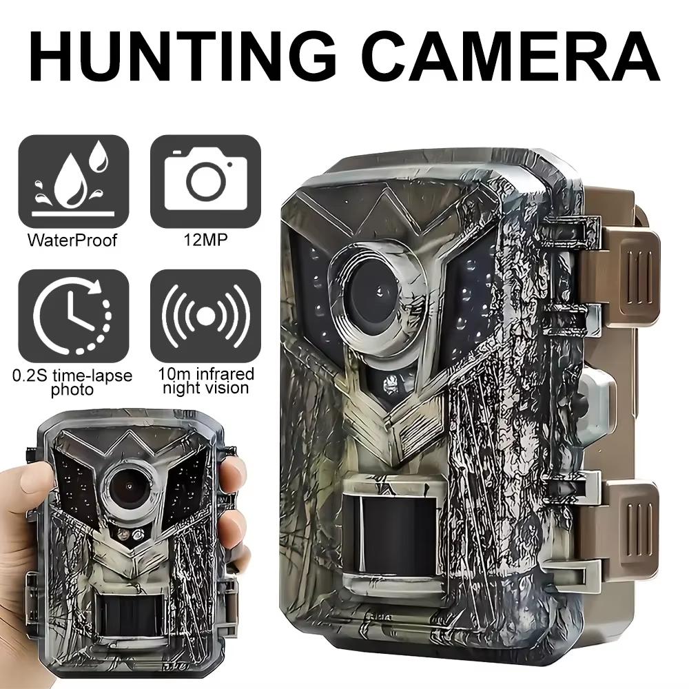 Mini HD 1080P Hunting Trail Camera Waterproof Hunting Camera Infrared Night Vision Security Cam Outdoor Wildlife Photo Traps