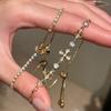 Zircon Iris Cross Adjustable Bracelet Light Luxury High-end Niche Bracelet Personality Versatile Temperament Jewelry