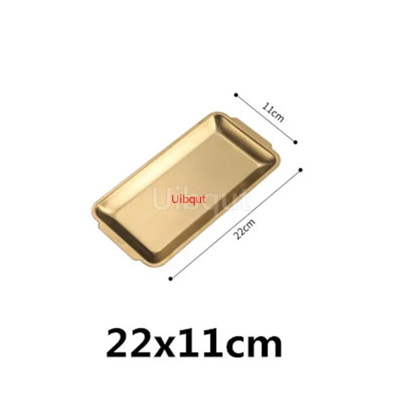 304 gold golden Stainless Steel Food Storage Trays BBQ Sushi Flat Dish Bread Pastry Baking Pan Kitchen Fruit Vegetable Plate