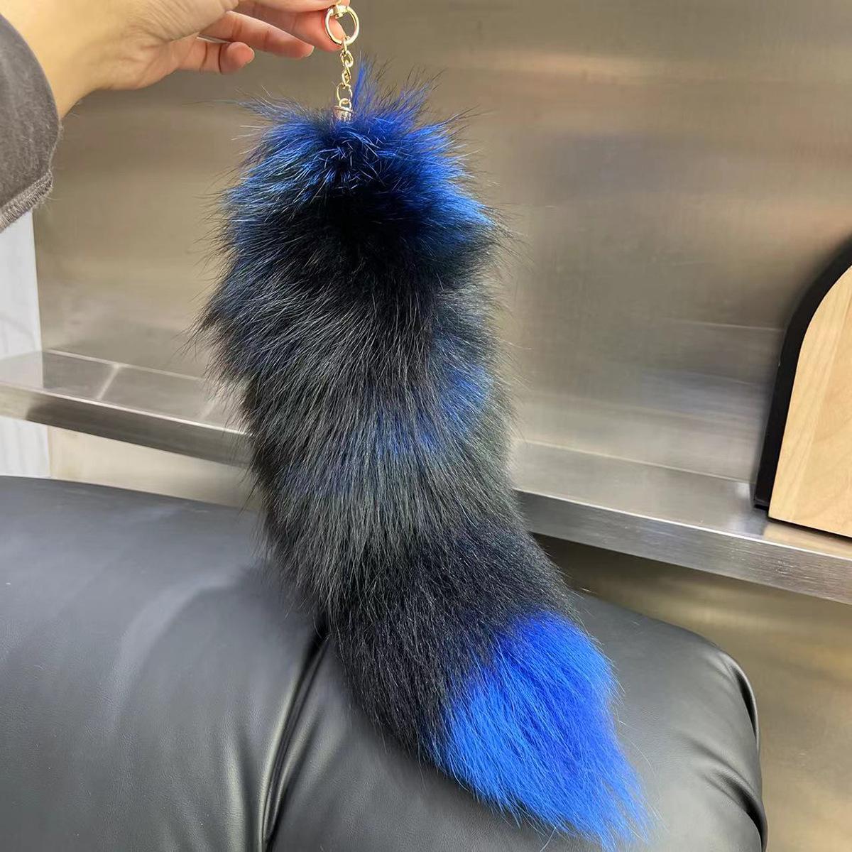 Non-Toxic Huge Fluffy Faux Fur Fox Tail Keychain Therian Tail Fox Tail Keychain Fur Pendant Key Chain Keychain Pendant Gift For Women Children