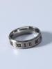 Korean Style Stainless Steel Roman Numeral Fashion Ring