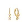Ania Haie Gold Trio Drop 925 Silver Hunger Hoop Earrings E074-04G