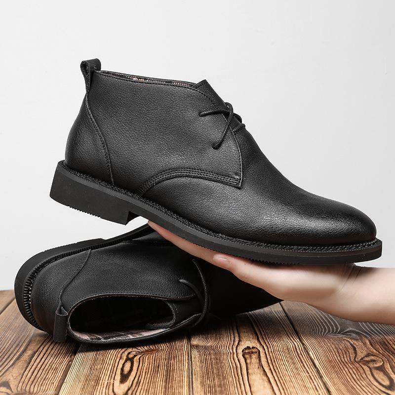 Mens Casual Business Office Formal Dress Chelsea Boots Shoes Genuine Leather Boot Black Ankle Botas Hombre Chaussure 2025