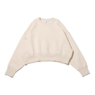 Felpa da Donna a Maniche Lunghe Sportiva Casual Girocollo Vestibilità Ampia Kaki Chiaro DQ5762-104