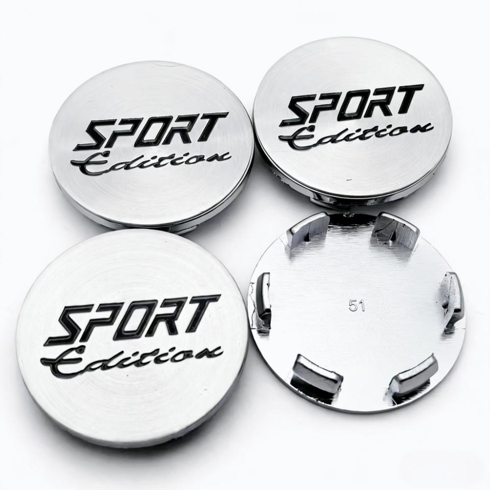 4pcs 51mm Sport Edition Logo Emblem Badge Car Wheel Center Caps Wheel Hubcaps Rim Hub Center Dust Cover Replace Car Accessrories