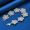925 Sterling Silver 8-inch Exquisite Flower Bracelet for Women, Fashionable Party Gift Accessories Jewelry
