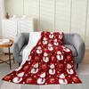 Christmas Snowman Blanket, Plush Flannel Fleece, Lightweight Fuzzy Throw, Winter Gift for Boys Girls, Sofa Couch