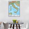 Geographic Map of Italy Map In Russian Language Map Canvas Painting Wall Art Poster Decorative Hanging Picture Travel Products