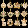 12Pcs DIY Christmas Pendants Diamond Painting Ornaments  Family Craft Activity