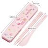 Skater Chopsticks and Spoon Set, Bento Box, Adult, Antibacterial, Combo Set, 18cm, Quiet, Made in Japan, Sanrio Hello Kitty Flower Wreath, CCS3SAAG-A