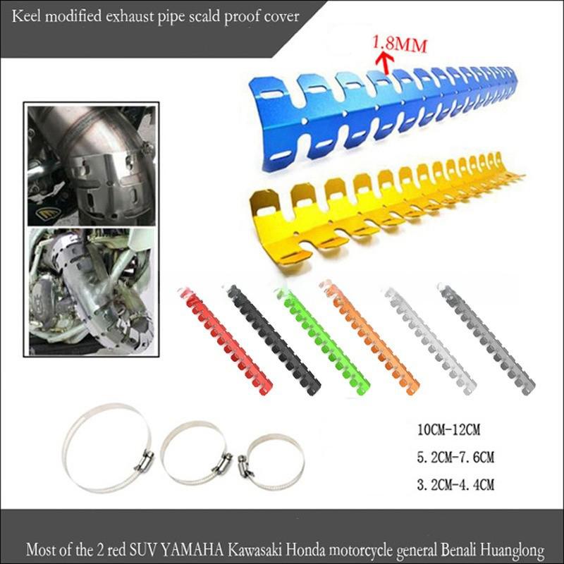 Universal Motorcycle Exhaust Pipe Heat Shield with Stainless Steel Clamps Golden color