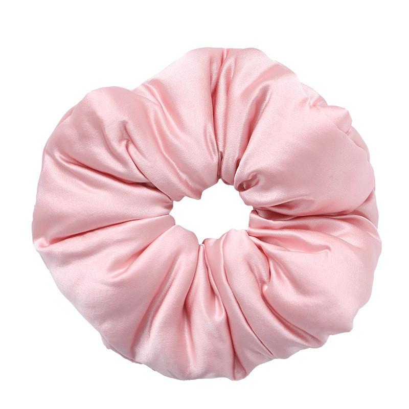 Silk Hair Tie Women 9.5cm Wide Satin Scrunchie With Soft Filling High Elasticity Handmade