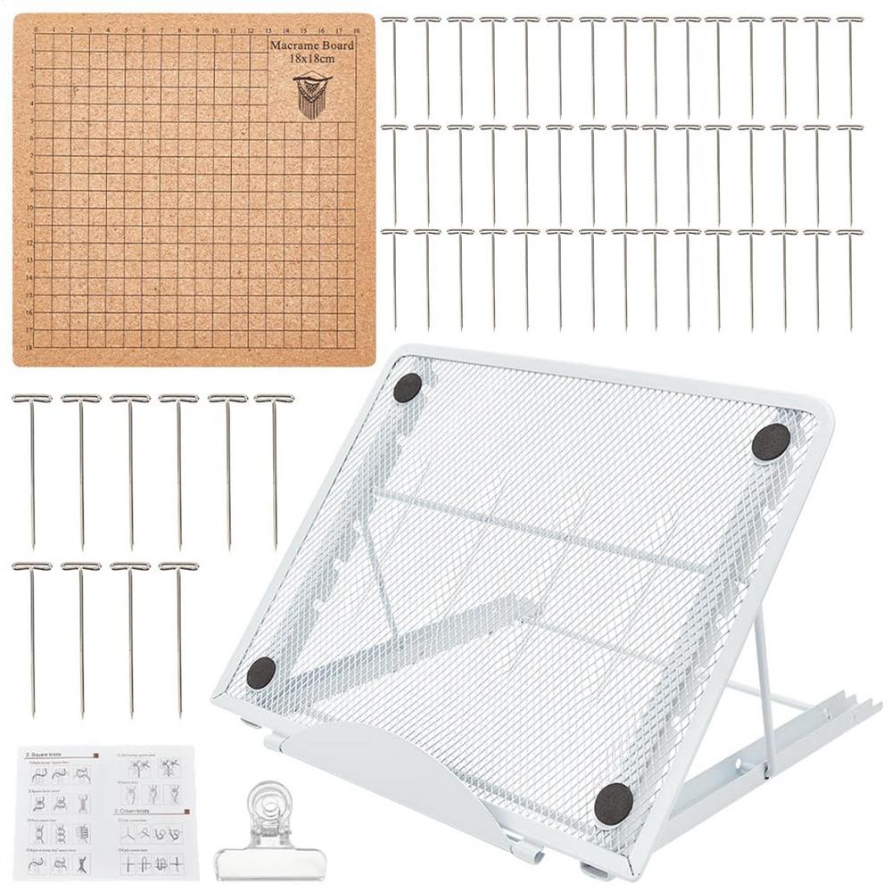 Macrame Board Stand Kit Adjustable Macrame Tools Tassel Board Set Braiding Craft Auxiliary Board For Securing DIY knitting