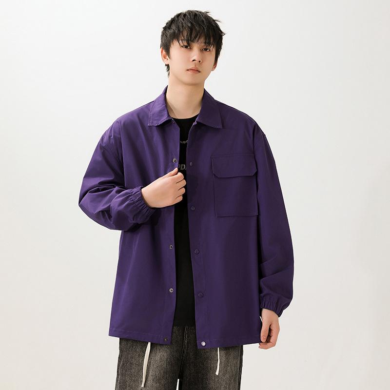 

Весенне-осенние новые куртки-рубашки: Мужская рабочая одежда с лацканами, повседневные однобортные куртки, свободный и универсальный хулиганский стиль, красивая мужская верхняя одежда 2XL