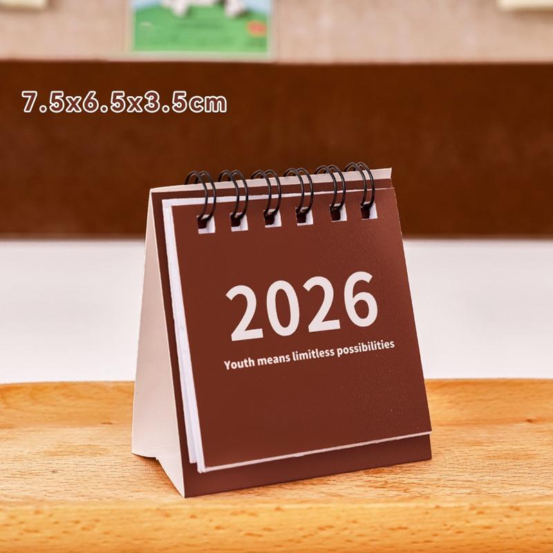 2026 Mini Einfacher Kalender Kleiner Schreibtischkalender Kreativer Spiral-Kalender Planer Desktop-Dekoration Büro-Schreibwaren für Geschenk