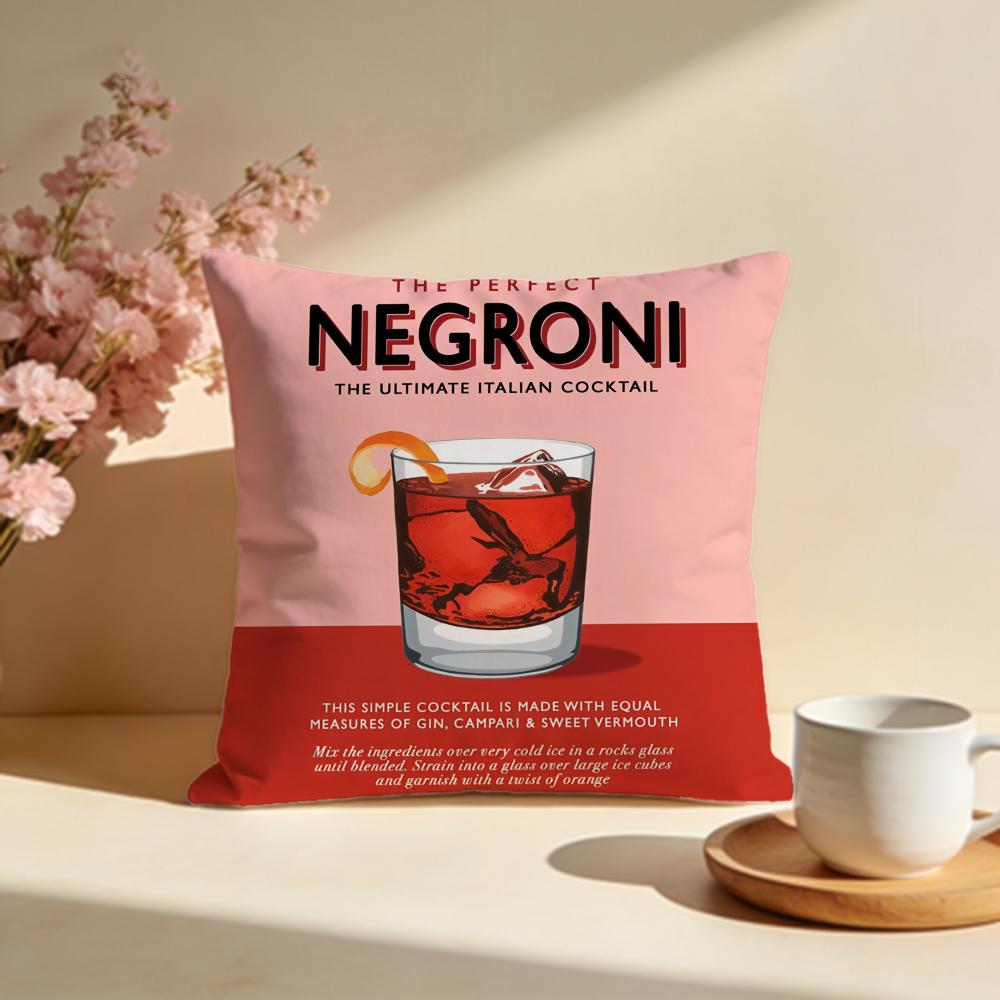 Stylový povlak na polštář Negroni Cocktailful Stylový omyvatelný povlak na polštář Ideální pro dekoraci pohovky, ložnice, auta