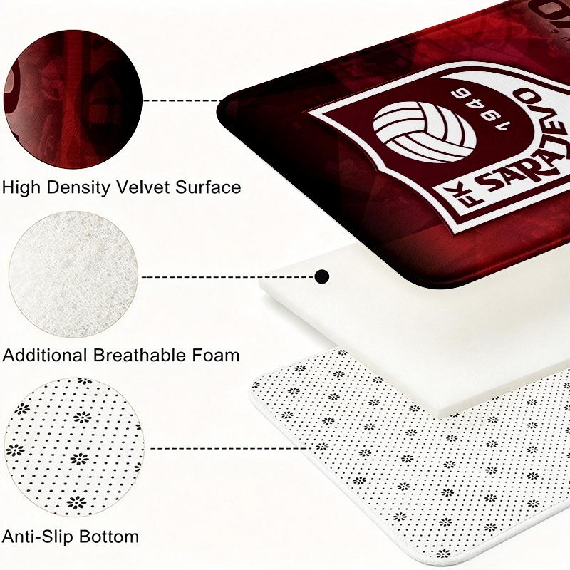 FK Sarajevo Print Flannel Kitchen Mat Christmas Soft Area Rug Non Slip Floor Carpet Home Decoration