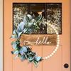 Wood Bead Flower Wreath Home Decor Birthday Gift Art Crafts Modern Greenery Wreath for Front Door for Indoor Outdoor Window