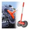 Car Wash Mop, Telescopic Car Wash Brush, Double Head, 360 Degree Rotation, Mop Head, Dry and Wet, Extendable Rod, Super Water Absorbent, Holds Foam,