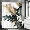 Palm Leaf Shower Curtain, Floral Botanical Tropical Plant Art Deco Bathroom Decorative Shower Curtain, Waterproof