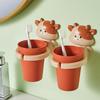 Wall-Mounted No-Drill Toothbrush & Mouthwash Cup for Kids & Students