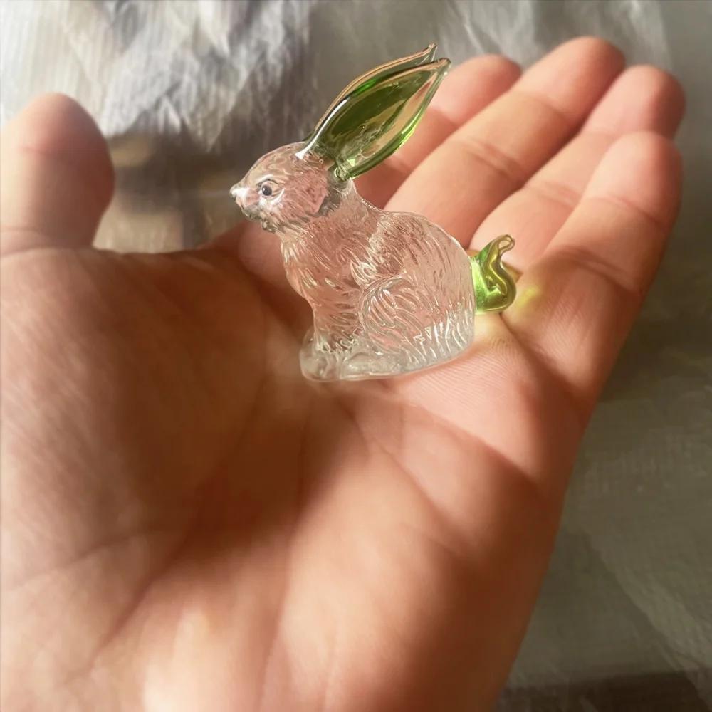 Hot Sale New Product Acrylic Crystal Rabbit Statue Environmentally Friendly Multi-Size Custom Small Animal Ornament Glass